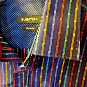 Bugatchi Men's Dress Shirt S 100% Cotton Long Sleeve Pre-Owned Classic